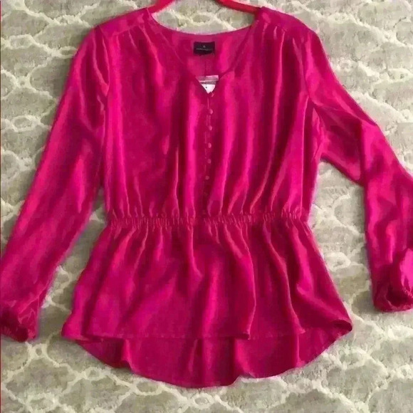 Pink V neck blouse - Picture 1 of 2